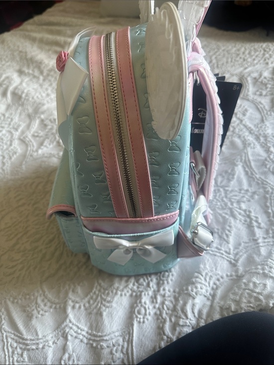 Loungefly Pastel Blue Minnie Ear Mini Backpack with Pink Trim main image 4